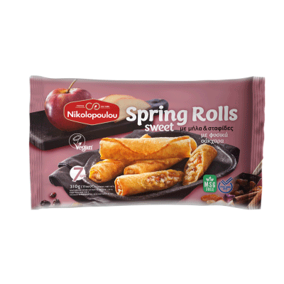 Spring Rolls sweet με φρέσκα μήλα, σταφίδες & κανέλα